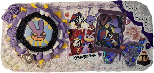 Diseño personalizado violeta con rosette y personajes